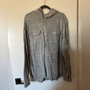 American Eagle Outfitters Gray Hooded Shirt